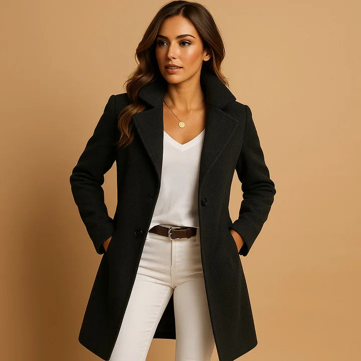 Layla | Women's Cotton Trench Coat  - Black
