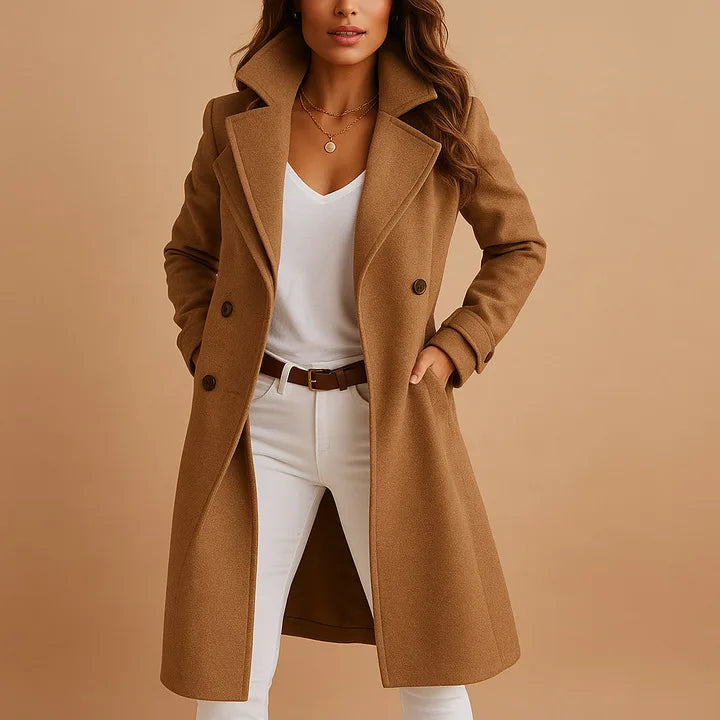 Layla | Women's Cotton Trench Coat  - Brown