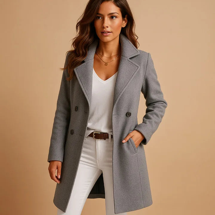 Layla | Women's Cotton Trench Coat  - Gray