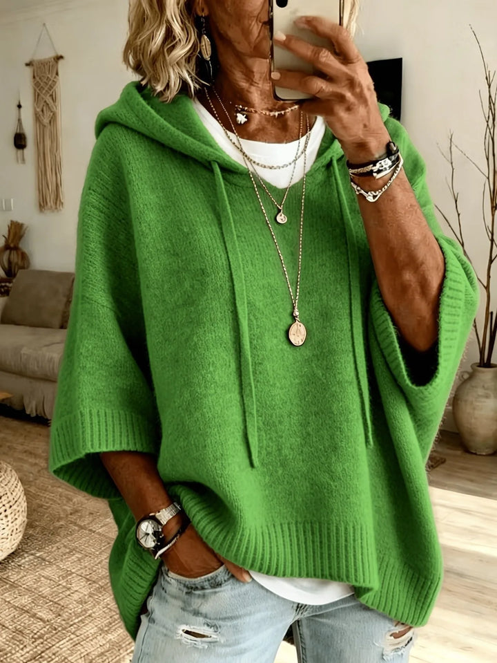 Lena | Women's Soft Knit Hoodie Sweater - Size:XS;Color:Green