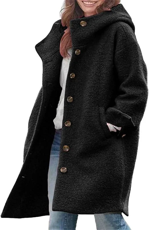 Leyla | Women's Winter Trench Coat  - Color:Black;Size:XS