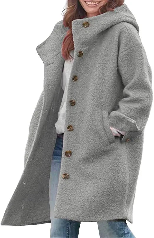 Leyla | Women's Winter Trench Coat  - Color:Gray;Size:XS