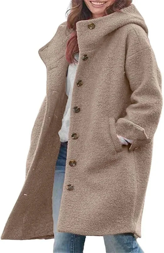 Leyla | Women's Winter Trench Coat  - Color:Khaki;Size:XS