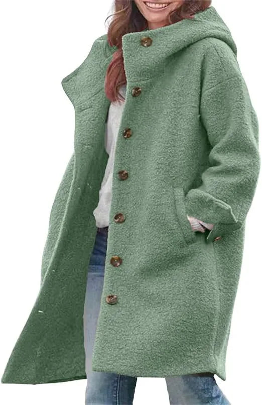 Leyla | Women's Winter Trench Coat  - Color:Light Green;Size:XS
