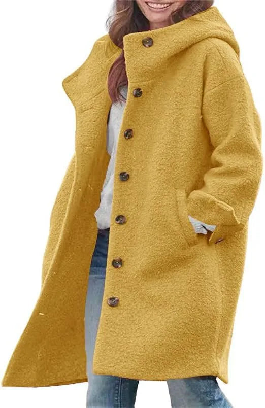 Leyla | Women's Winter Trench Coat  - Color:Yellow;Size:XS