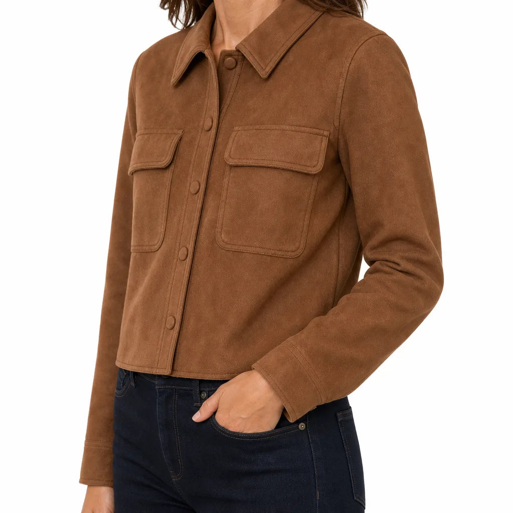 Women's Brown Pruitt Button Front Jacket