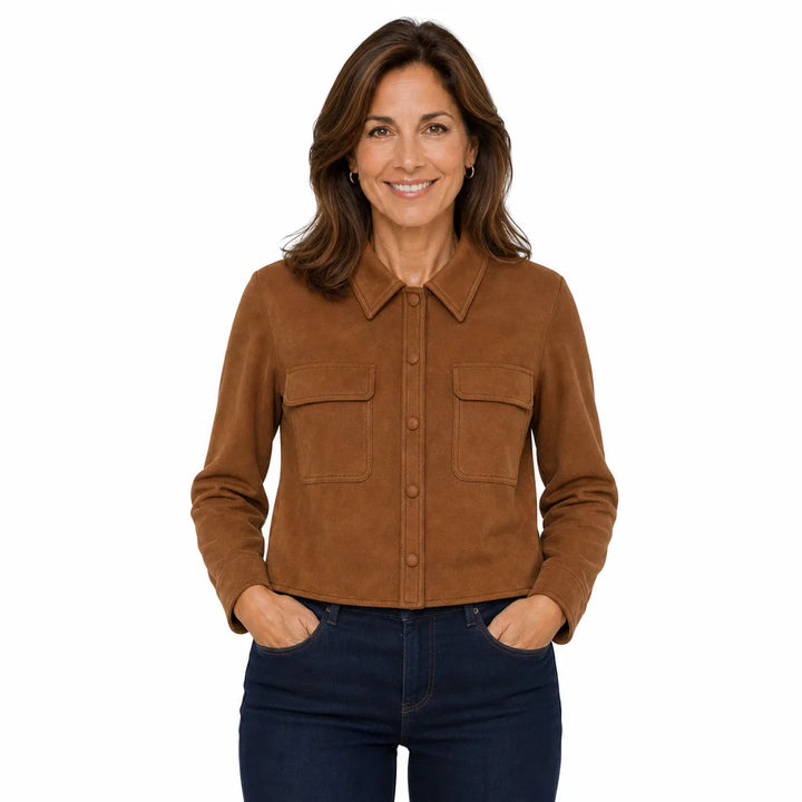 Women's Brown Pruitt Button Front Jacket
