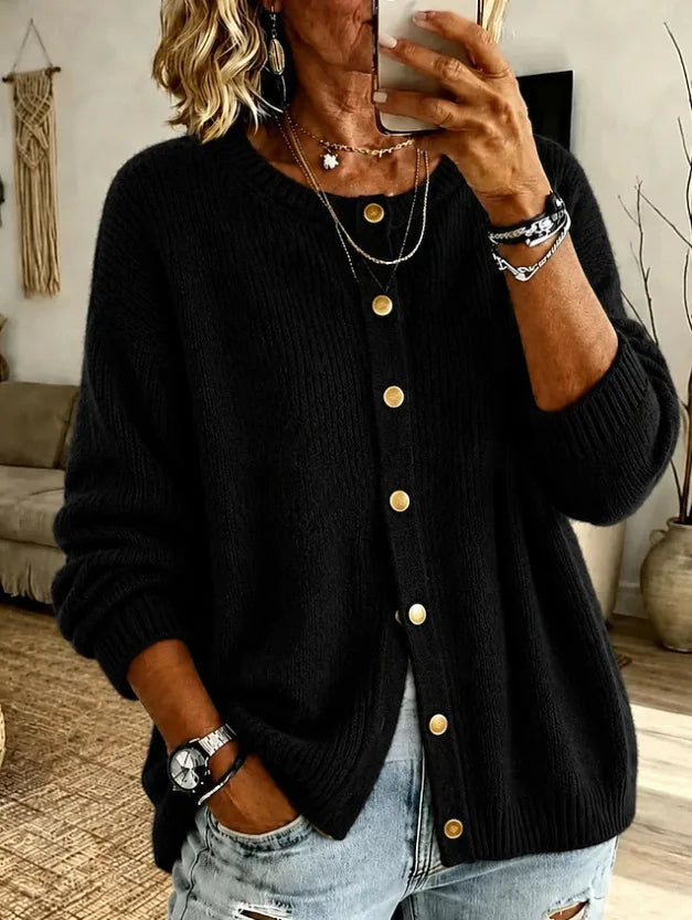 Liliana | Women's Soft Knit Cardigan - Color:Black;Size:XS