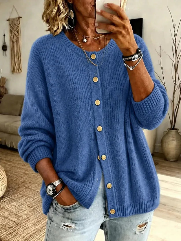 Liliana | Women's Soft Knit Cardigan - Color:Blue;Size:XS