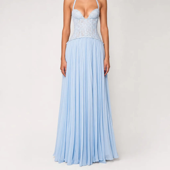 Liliane | Women's Fall Wedding Guest Maxi Dress - Color:Blue;Size:XXS