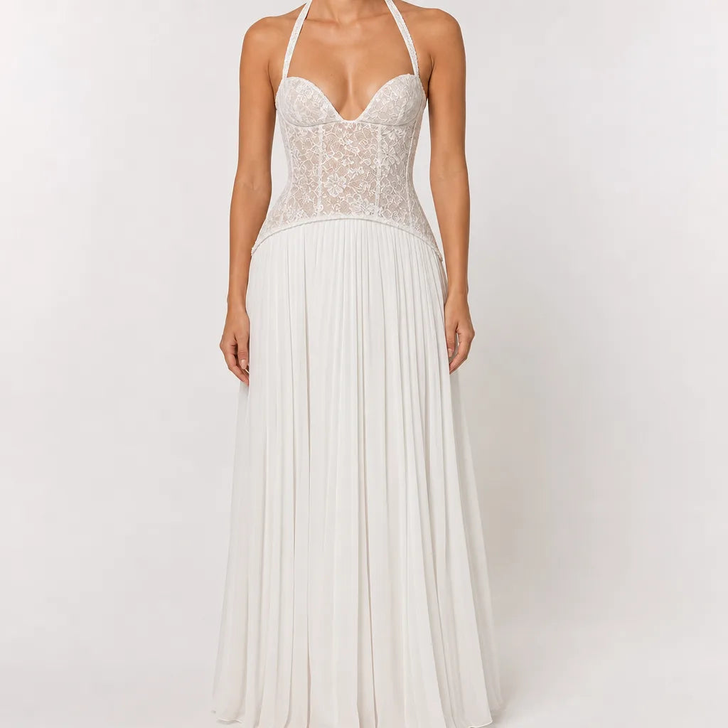 Liliane | Women's Fall Wedding Guest Maxi Dress - Color:White;Size:XXS
