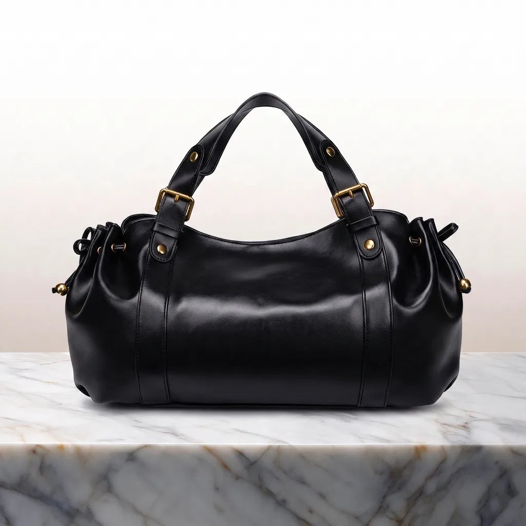 Lillie Zip Top Tote - Color:Black