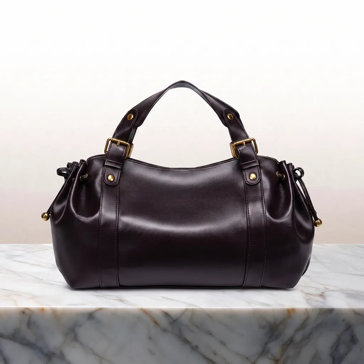 Lillie Zip Top Tote - Color:Brown