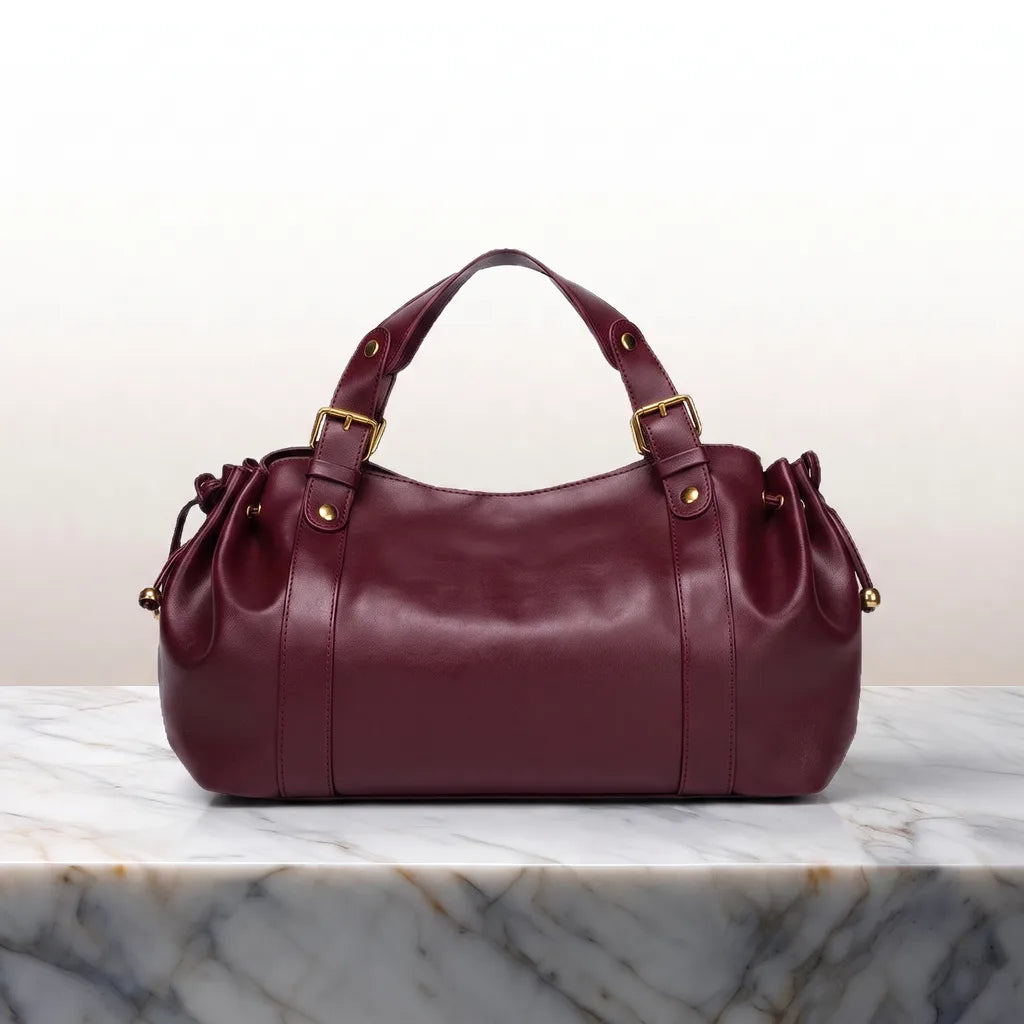 Lillie Zip Top Tote - Color:Red