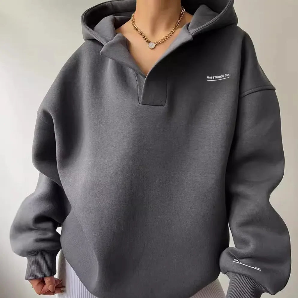 Lilly | Women's Oversized Hoodie  - Color:Gray;Size:S