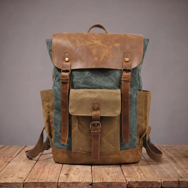 Lincoln | Mens Travel Laptop Waterproof Backpack - Color:Green