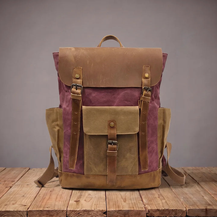 Lincoln | Mens Travel Laptop Waterproof Backpack - Color:Rose Red