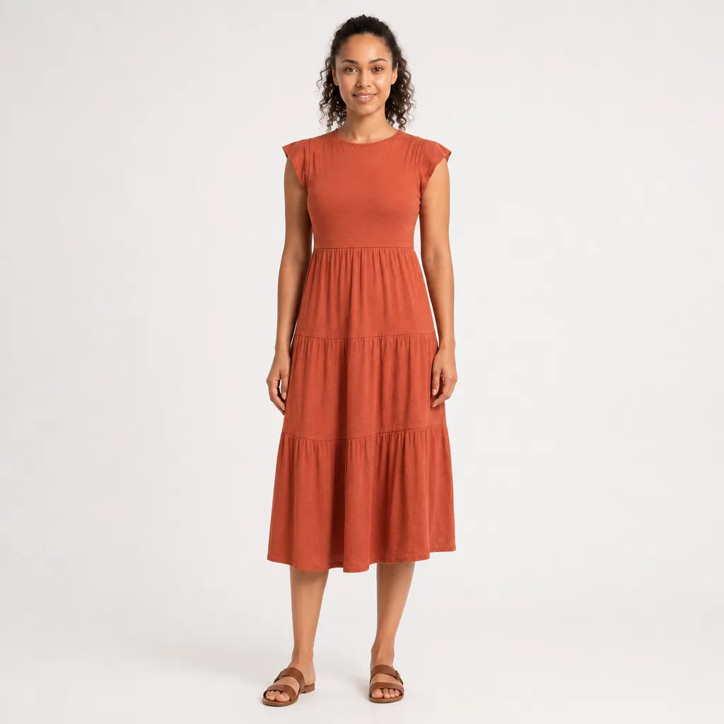 Women's Stanhope Flutter Sleeve Midi Dress
