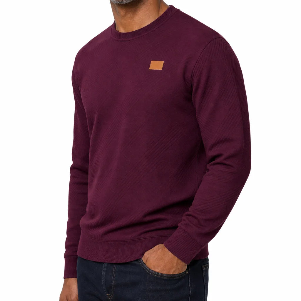 Men's Red Serena Textured Crewneck Sweatshirt