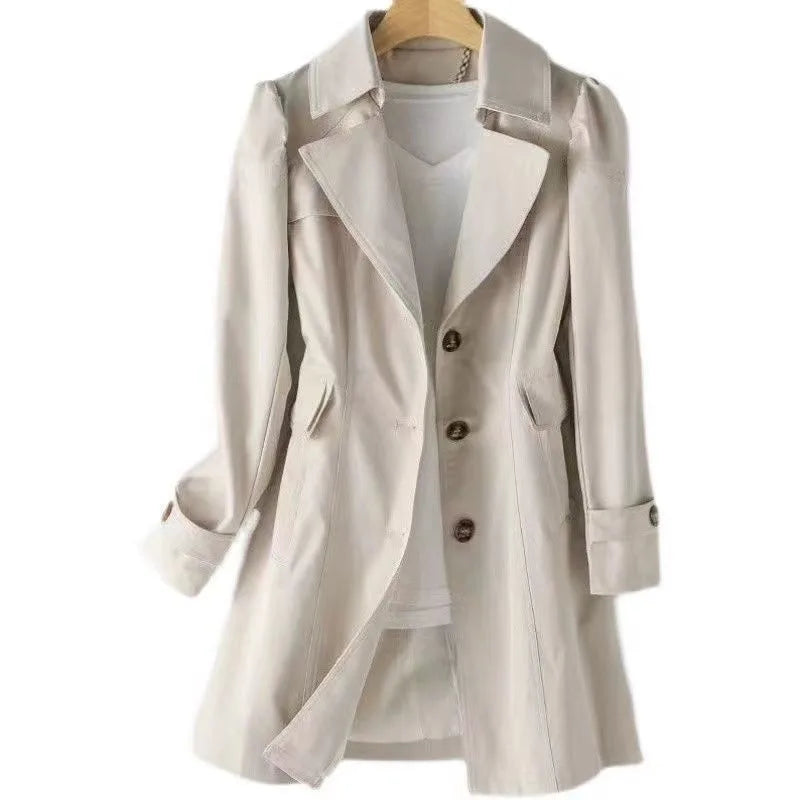 Lisa | Women's Classic Trench Coat - Color:Beige;Size:S