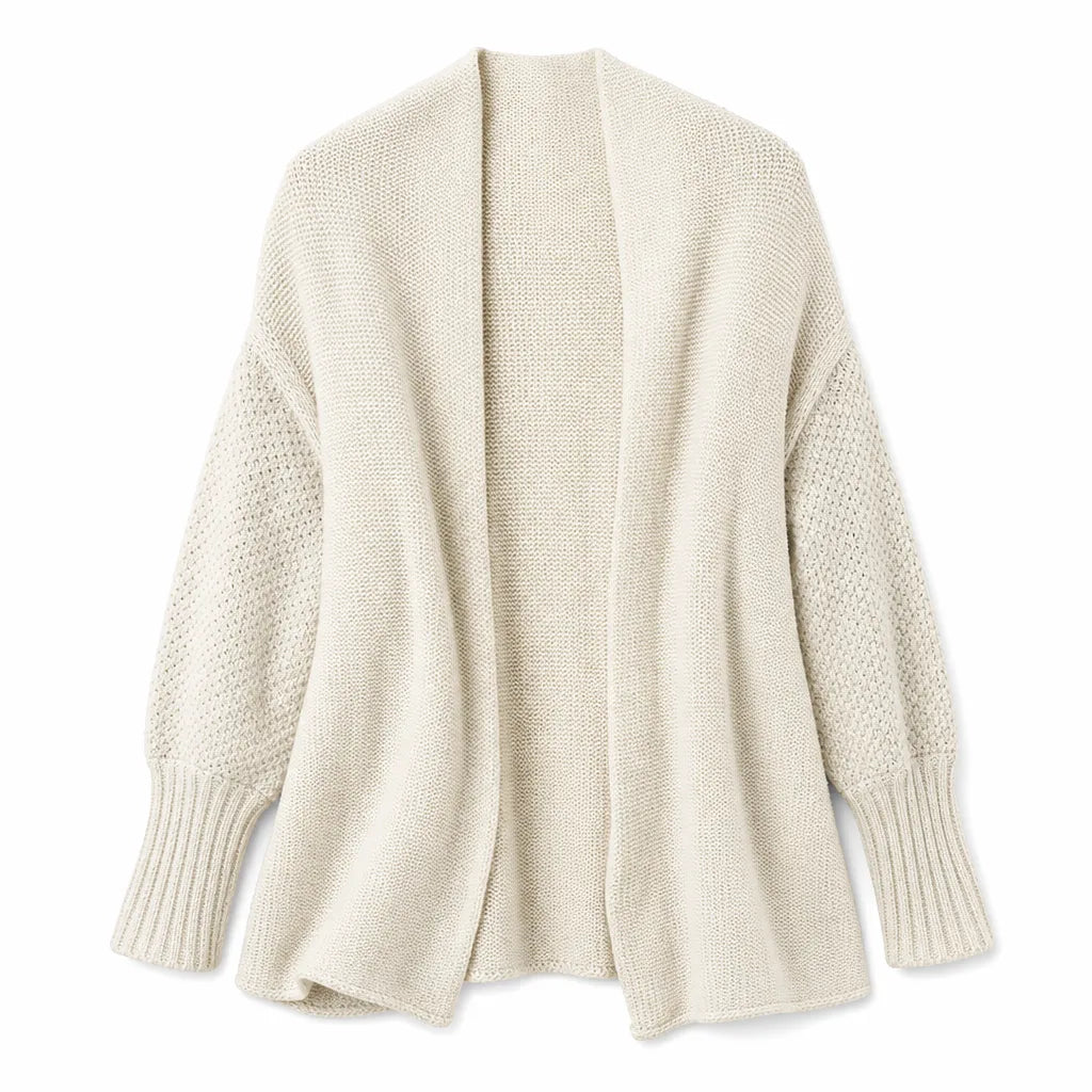 Lois | Women's Fall Knit Long Cardigan Sweater - Color:Beige;Size:XS