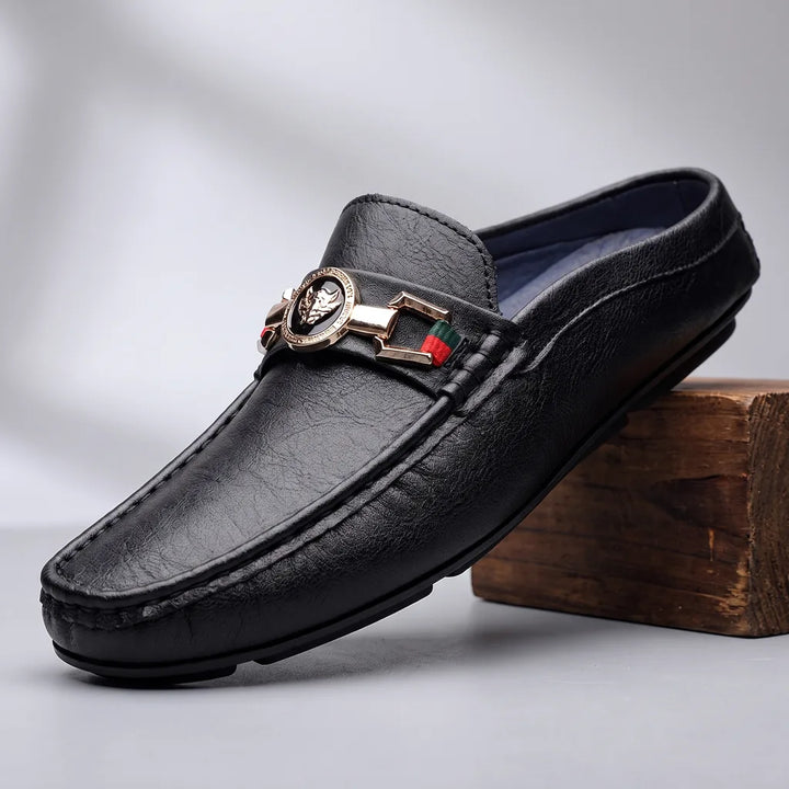 Lorenzo Italian Leather Loafer - Color:Black;Size:38