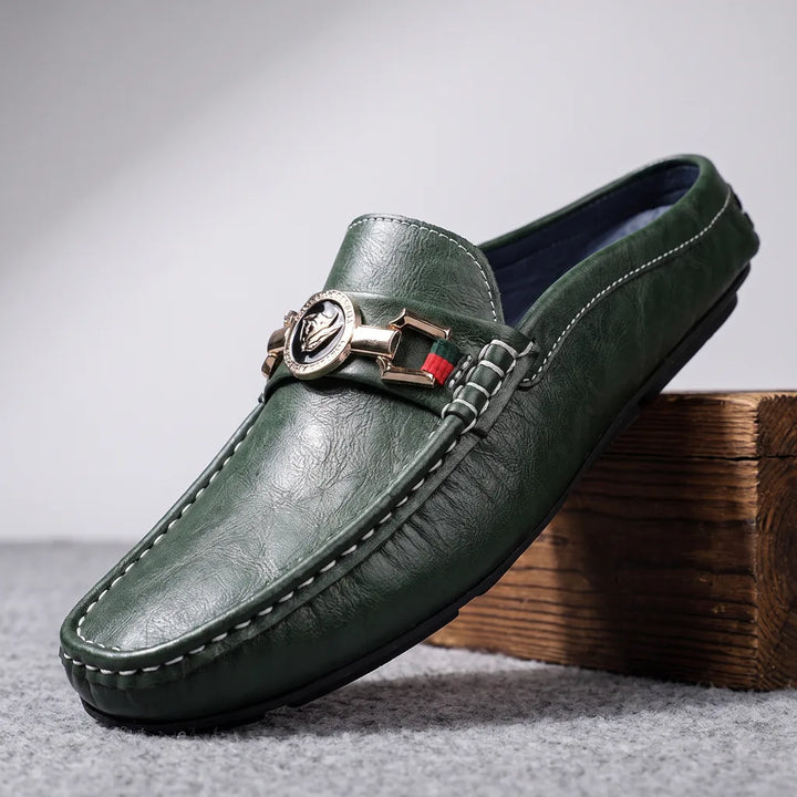 Lorenzo Italian Leather Loafer - Color:Green;Size:38