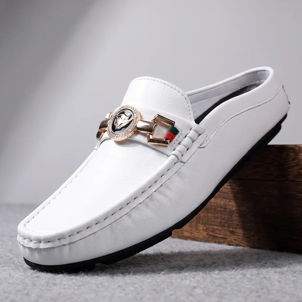 Lorenzo Italian Leather Loafer - Color:White;Size:38
