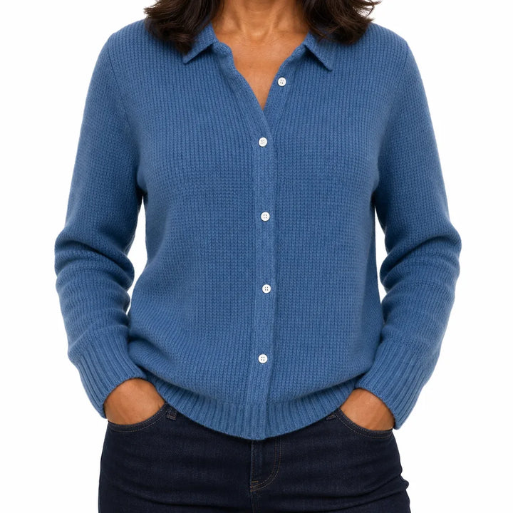 Lorna | Elegant Women's Fall Cardigan - Size:XS;Color:Blue