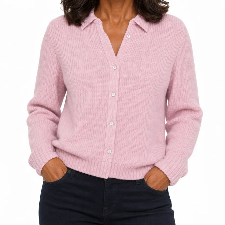 Lorna | Elegant Women's Fall Cardigan - Size:XS;Color:Pink