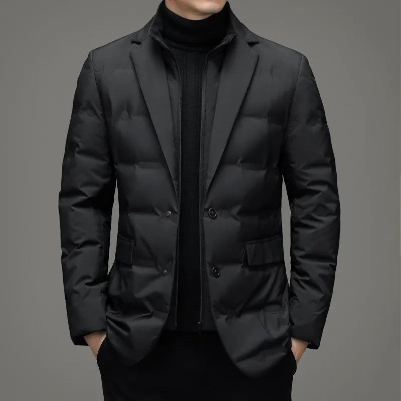 Louis | Men's Puffer Winter Jacket - Color:Black;Size:M/170