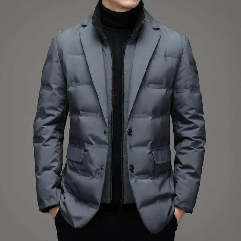 Louis | Men's Puffer Winter Jacket - Color:Gray;Size:M/170