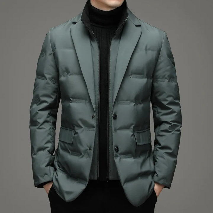 Louis | Men's Puffer Winter Jacket - Color:Pea Green;Size:M/170