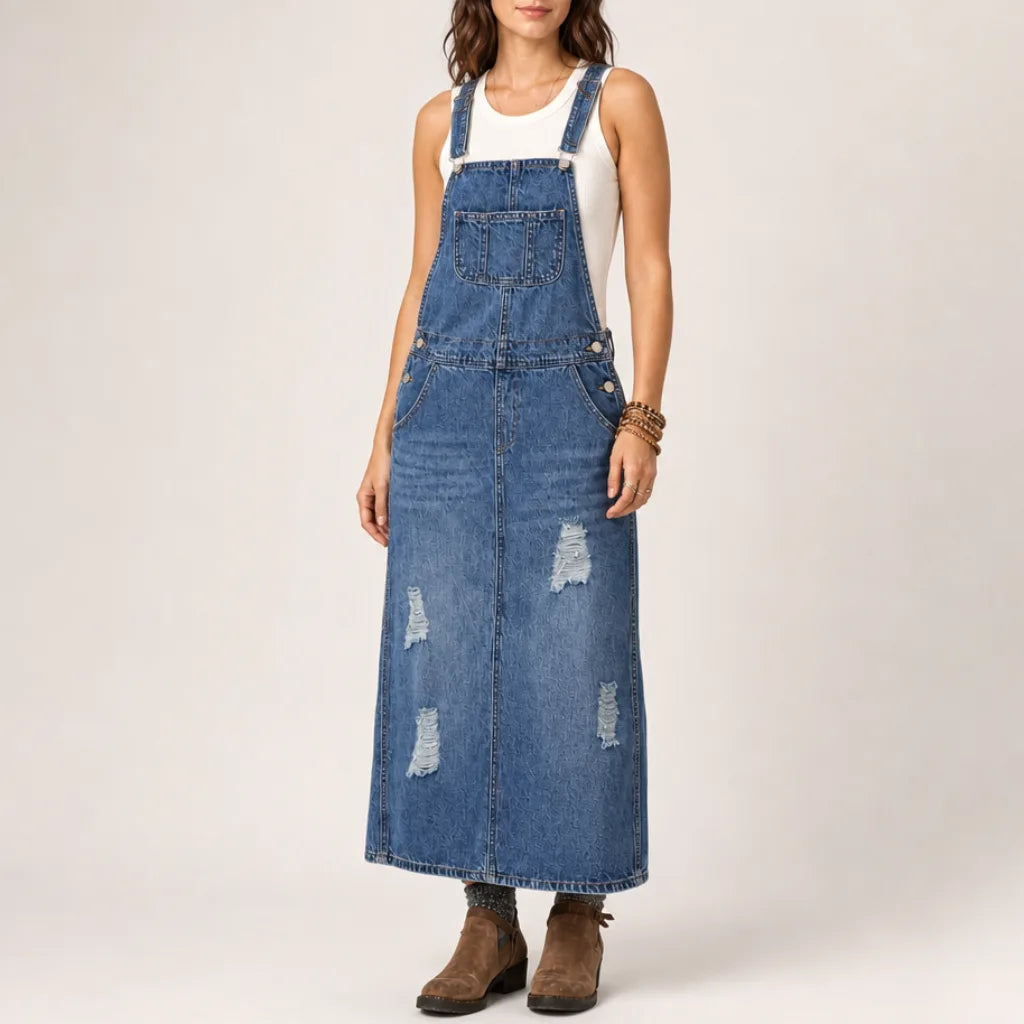 Women's Louisa Denim Pinafore Dress