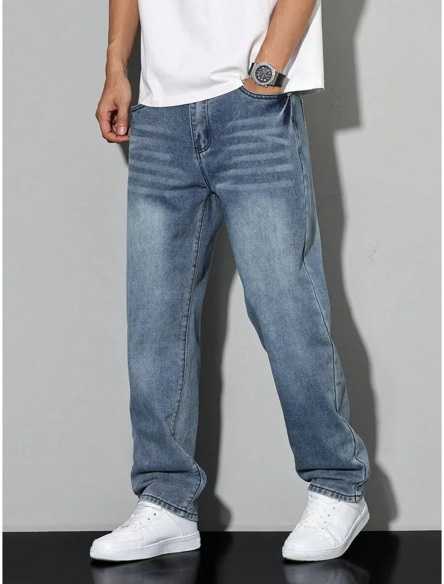 Lowry Sturdy Denim Jeans - Color:Cyan blue;Size:XXS