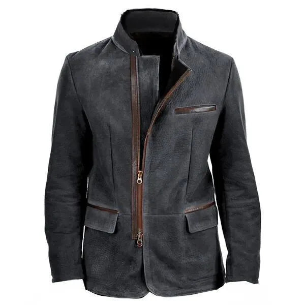 Luke | Men's Classic Zip-Up Jacket  - Color:Black;Size:XS