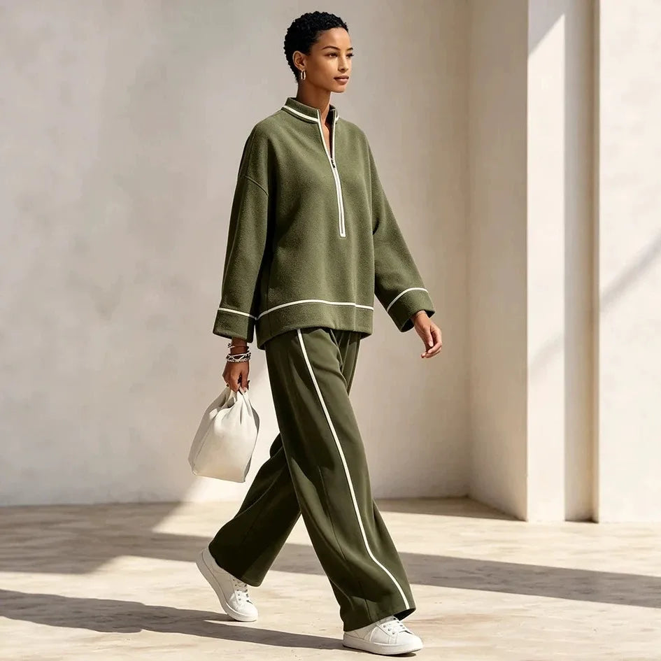 Women's Lyla | Women's Half-Zip Pullover and Wide-Leg Pants Set