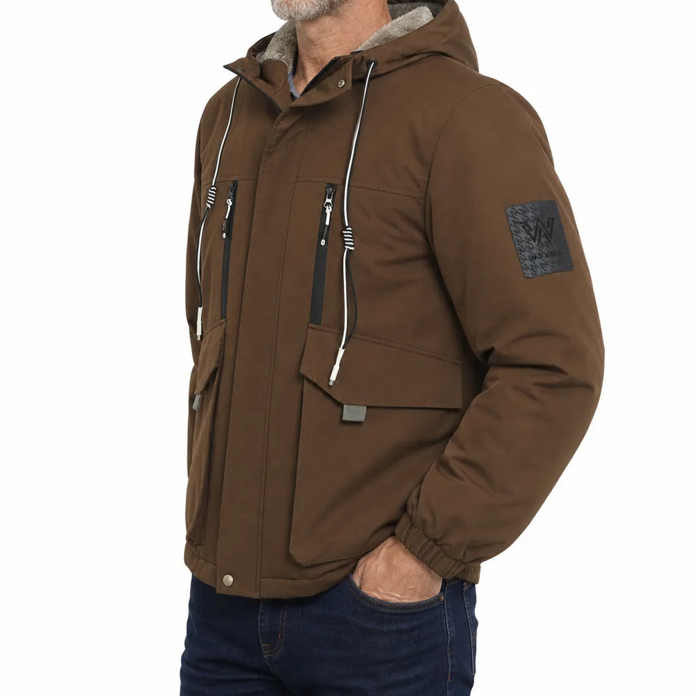 Men's Brown Sterling Hooded Padded Jacket