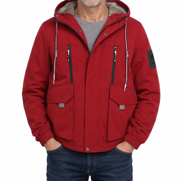 Macallan Mens Fleece Lined Jacket - Color:Red;Size:M
