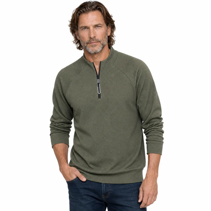 Men's Green Macallister Zip Long Sleeve Top