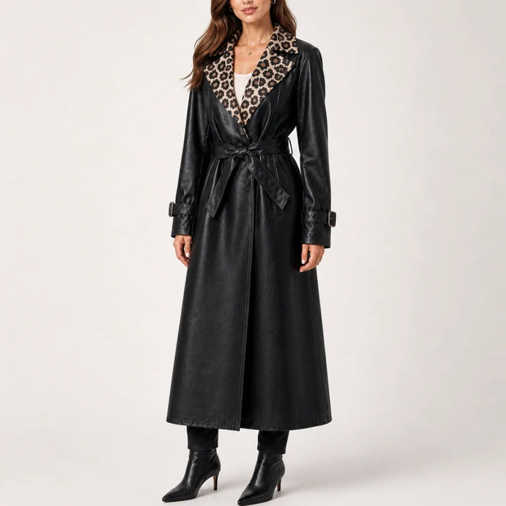 Women's Madeleine Leopard Collar Coat