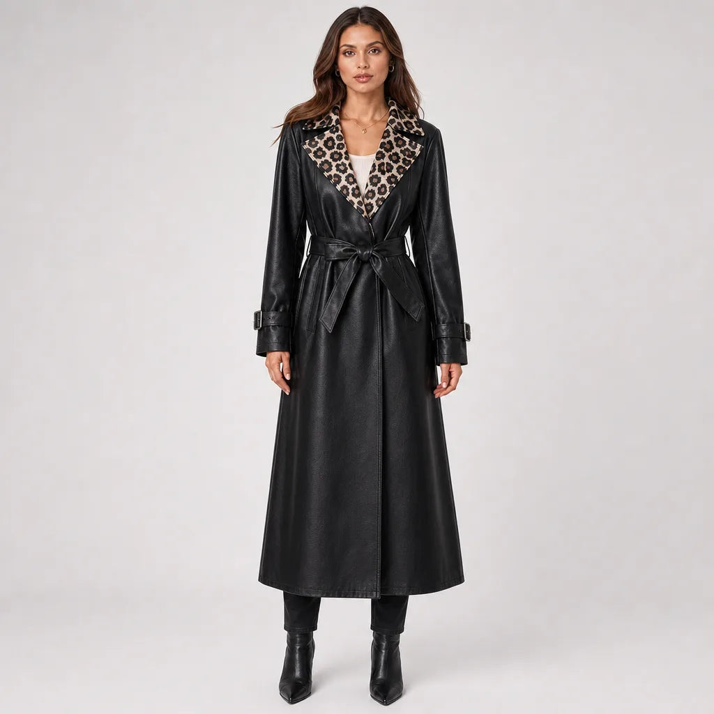 Women's Madeleine Leopard Collar Coat
