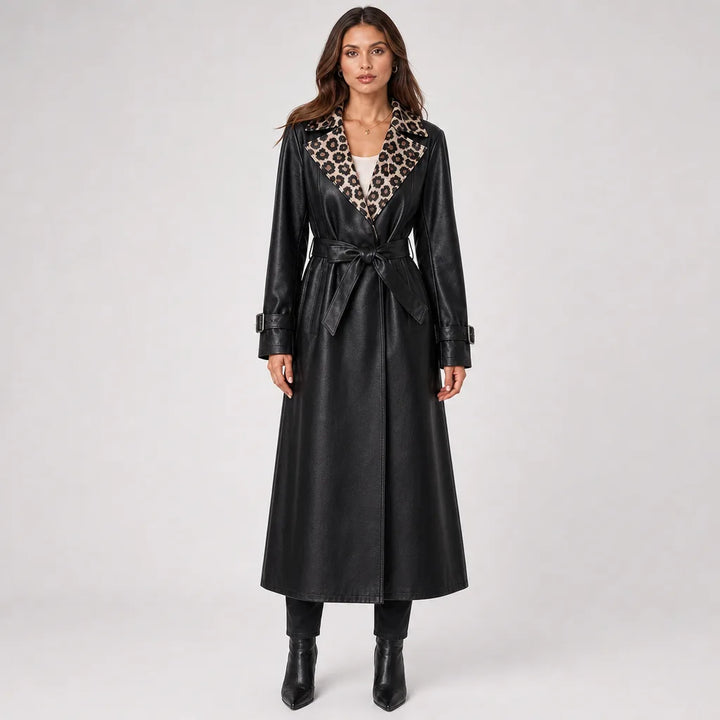Women's Madeleine Leopard Collar Coat