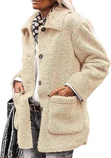 Madeline  | Women's Teddy Plush Winter Coat  - Size:XS;Color:Apricot