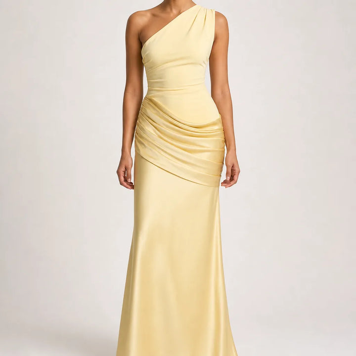 Maisie | Elegant Homecoming Evening Cocktail Dress - Color:Yellow;Size:XS