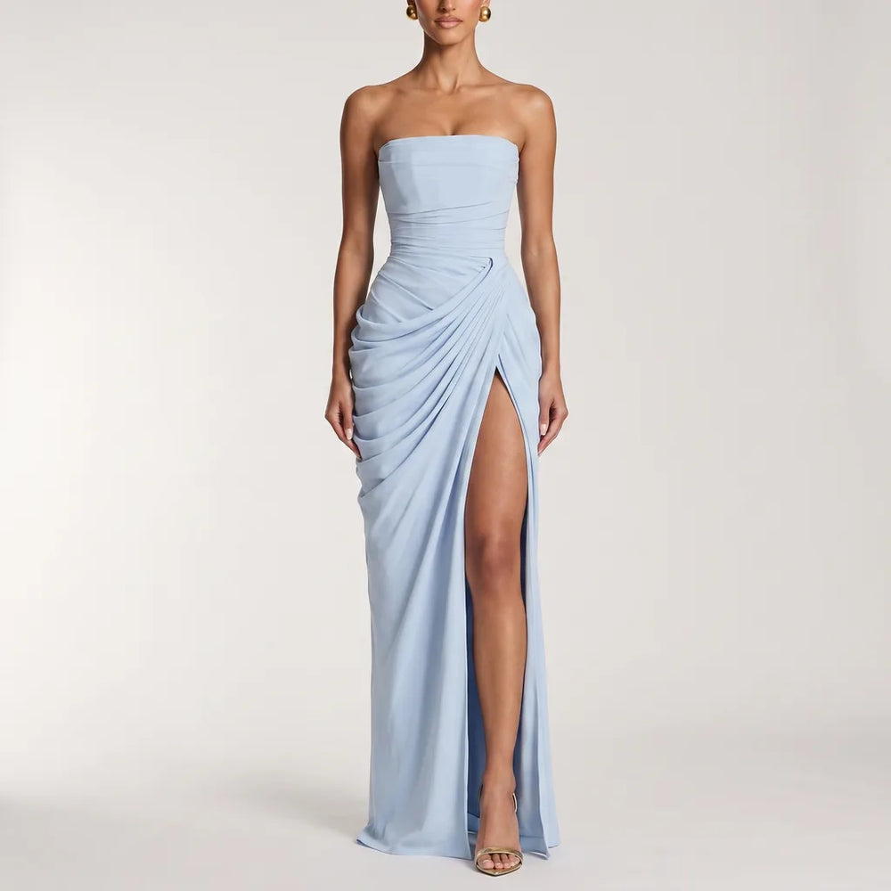 Maisy Draped Gown - Color:Blue;Size:S