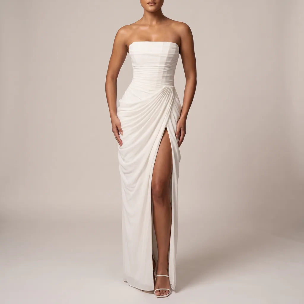 Maisy Draped Gown - Color:White;Size:S