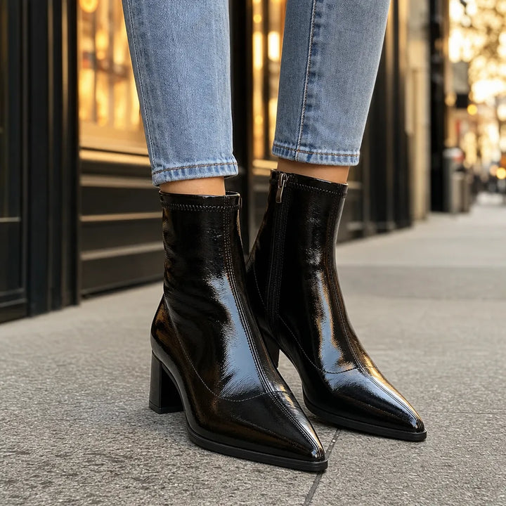 Women's Black Maëlys Pointed Ankle Boots -G