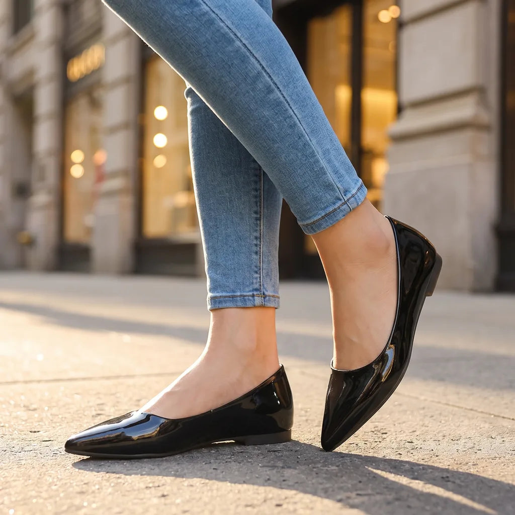 Marchetta Sleek Ballet Flats - Color:Black;Size:35
