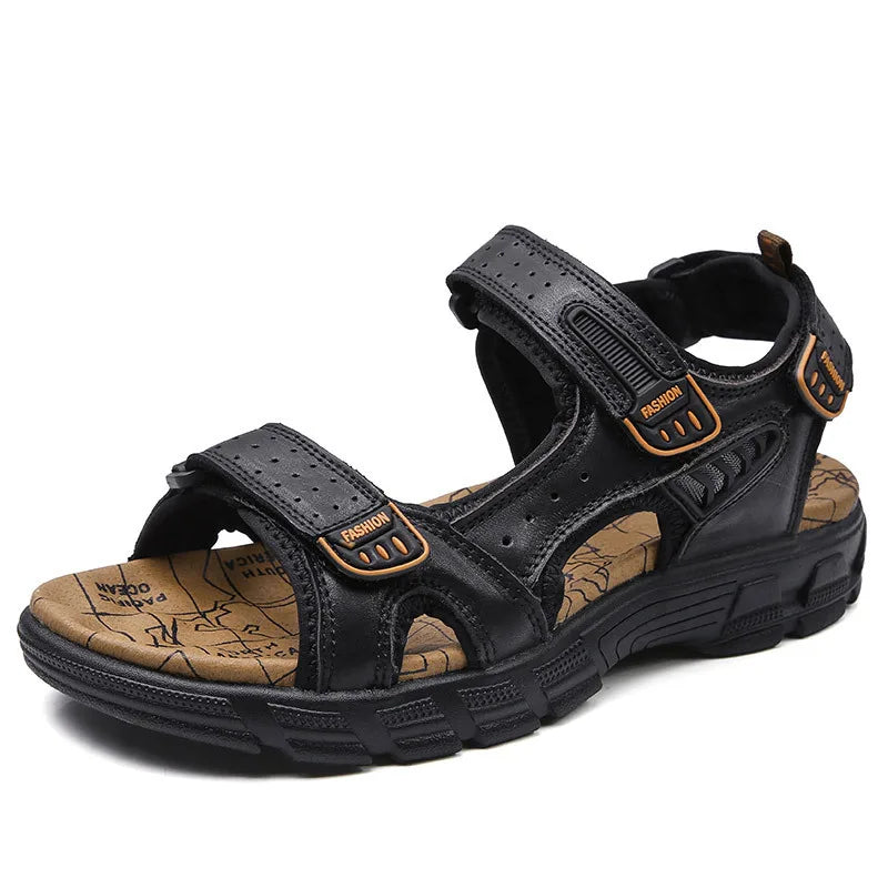 Marcus | Men's Orthopedic Sandals  - Color:Black;Size:38
